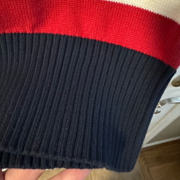 Tommy Hilfiger VTG Striped Red White Blue Star Ribbed Knit Sweater Vest Preppy L - Picture 6 of 9